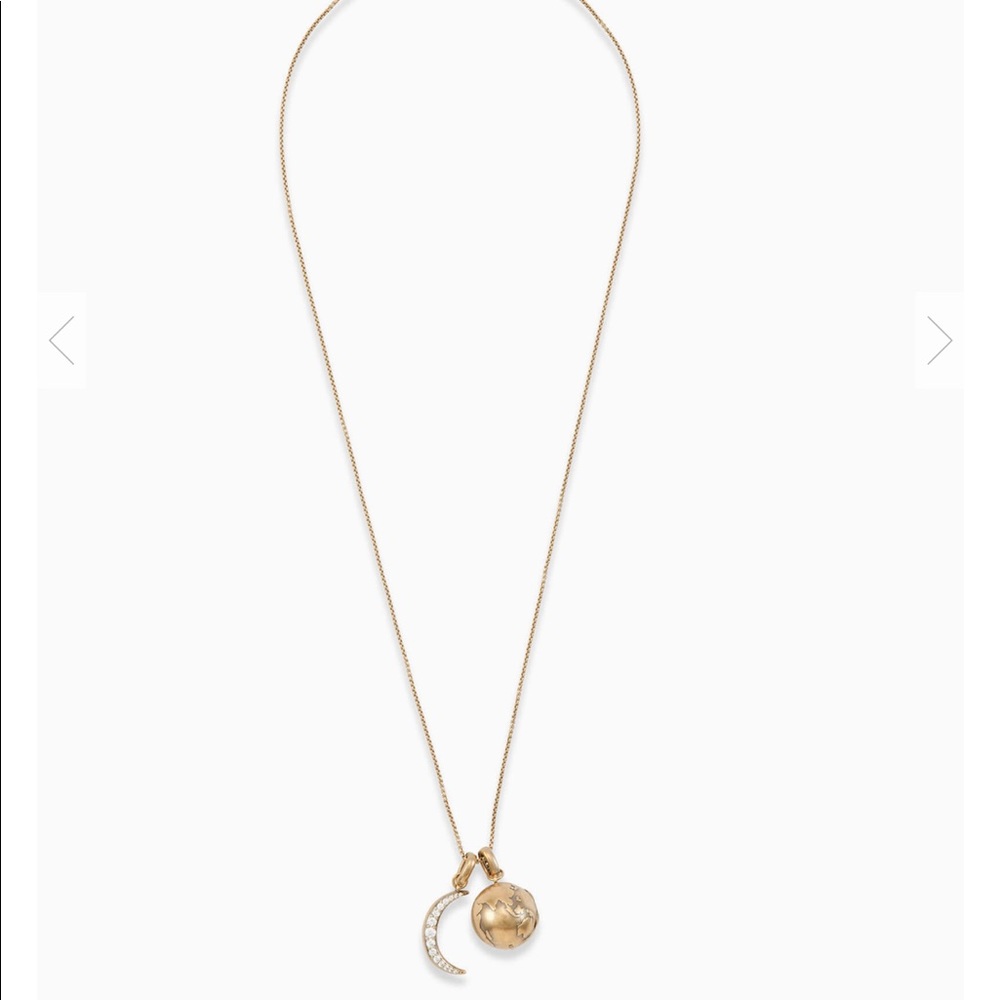 To the moon and back necklace in vintage gold
